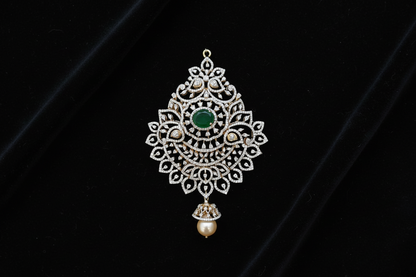 Diamond pendent Pure Silver jewelry Indian ,diamond Necklace,Indian Necklace,swarovski diamond pendent,diamond set-NIHIRA-SHABURIS