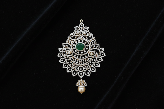 Diamond pendent Pure Silver jewelry Indian ,diamond Necklace,Indian Necklace,swarovski diamond pendent,diamond set-NIHIRA-SHABURIS