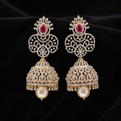 Polki Studs Polki Earrings Cocktail Earrings Diamond Studs Diamond Earrings Simple Studs Pearl Studs 925 Silver Earrings Silver Jewelry - SHABURIS