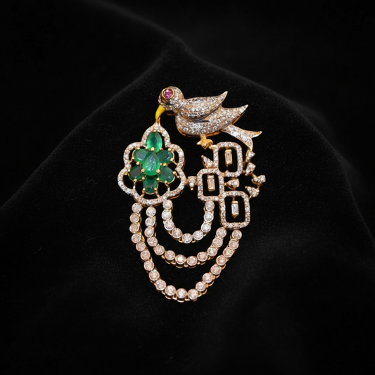 Diamond Pendant indian,South Indian jewelry,Pure silver diamond pendent,swarovski Pendent,Indian Wedding Jewelry -NIHIRA-SHABURIS