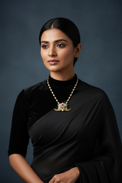 Puligoru Pendent choker,jali work,vinayaka antique jewelry,jaali work chain,lyte weight choker necklace,lord ganesha