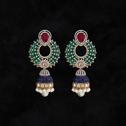 Polki Studs Polki Earrings Cocktail Earrings Diamond Studs Diamond Earrings Simple Studs Pearl Studs 925 Silver Earrings Silver Jewelry - SHABURIS