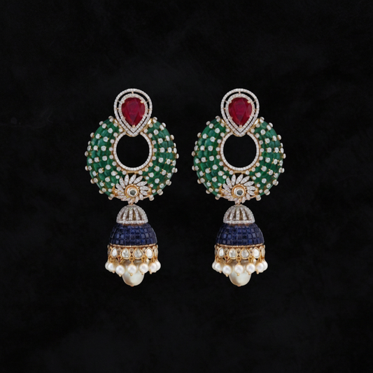 Polki Studs Polki Earrings Cocktail Earrings Diamond Studs Diamond Earrings Simple Studs Pearl Studs 925 Silver Earrings Silver Jewelry - SHABURIS