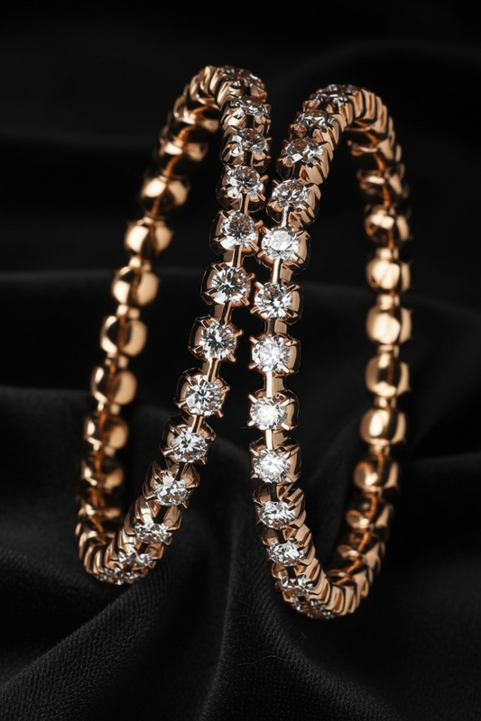 Diamond Bangles,South Indian Jewelry,silver indian Bangles,pure silver Swaroski Bangles,Indian Wedding Jewelry -NIHIRA-SHABURIS