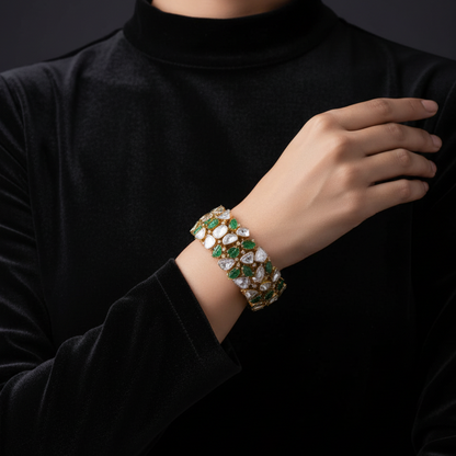 Polki bangles polki Jewelry,Pure Silver Jewellery Indian ,diamond bangles kundan jewelry,south indian bridal jewelry-NIHIRA-SHABURIS