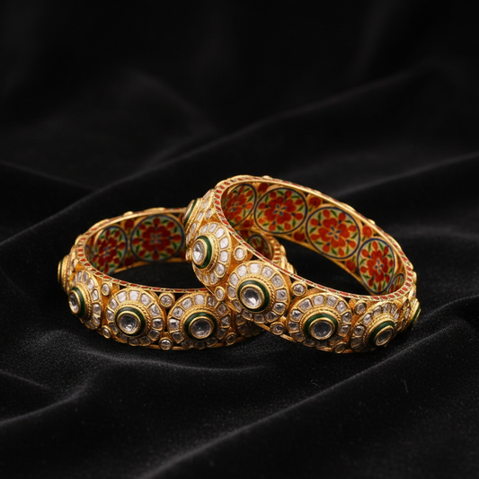 Pacheli Jewelry,Pure Silver Jewelry Indian ,polki bangles,Indian bangles,Indian Bridal,Indian Wedding Jewelry-SHABURIS jewelry
