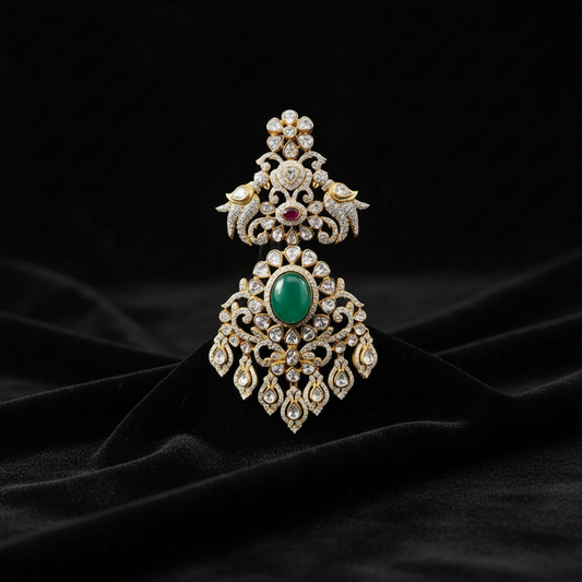 Pure Silver Jewellery Indian ,pearl polki Necklace, Indian Necklace,Indian Bridal,Indian Wedding Jewelry,pure Silver jewelry-NIHIRA-SHABURIS