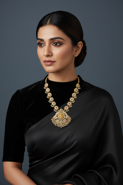 Temple Jewelry,Pure Silver Jewellery Indian ,Lakshmi Pendant,Temple Pendent,Indian Bridal,Indian Wedding Jewelry-NIHIRA-SHABURIS