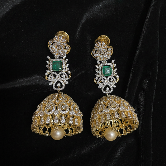 Polki Studs Polki Earrings Cocktail Earrings Diamond Studs Diamond Earrings Simple Studs Pearl Studs 925 Silver Earrings Silver Jewelry - SHABURIS