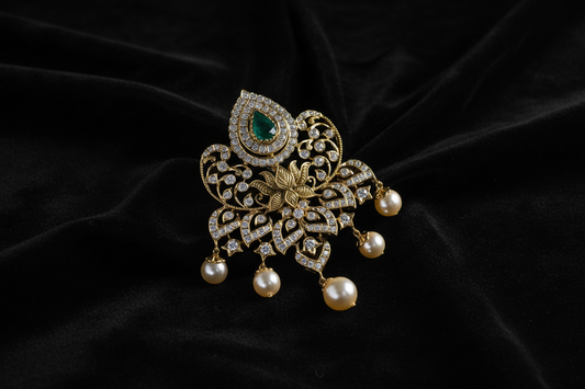 Diamond pendent Pure Silver jewelry Indian ,diamond Necklace,Indian Necklace,swarovski diamond pendent,diamond set-NIHIRA-SHABURIS