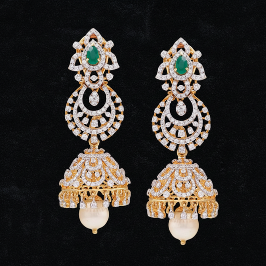 Polki Studs Polki Earrings Cocktail Earrings Diamond Studs Diamond Earrings Simple Studs Pearl Studs 925 Silver Earrings Silver Jewelry - SHABURIS