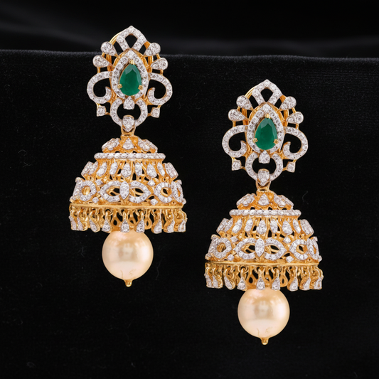 Polki Studs Polki Earrings Cocktail Earrings Diamond Studs Diamond Earrings Simple Studs Pearl Studs 925 Silver Earrings Silver Jewelry - SHABURIS