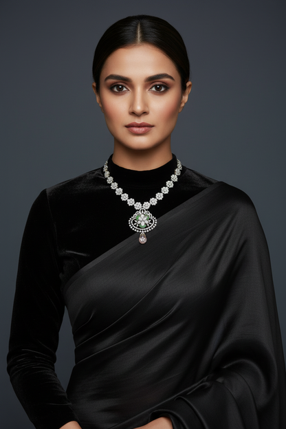 Coral pendant Pure Silver jewelry Indian ,diamond pendant,Indian Necklace,Indian Bridal,Indian Wedding Jewelry-SHABURIS