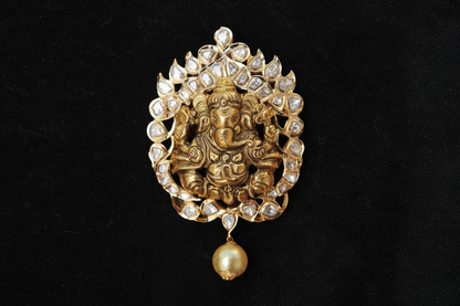 Ganesha Pendent choker,jali work,vinayaka antique jewelry,jaali work chain,lyte weight choker necklace,lord ganesha