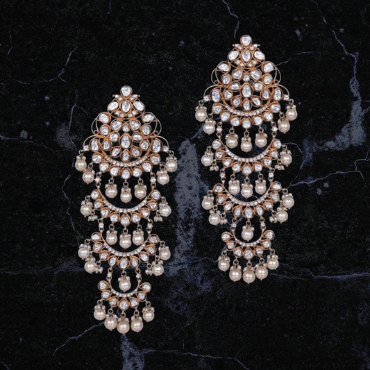 Polki Studs Polki Earrings Cocktail Earrings Diamond Studs Diamond Earrings Simple Studs Pearl Studs 925 Silver Earrings Silver Jewelry - SHABURIS