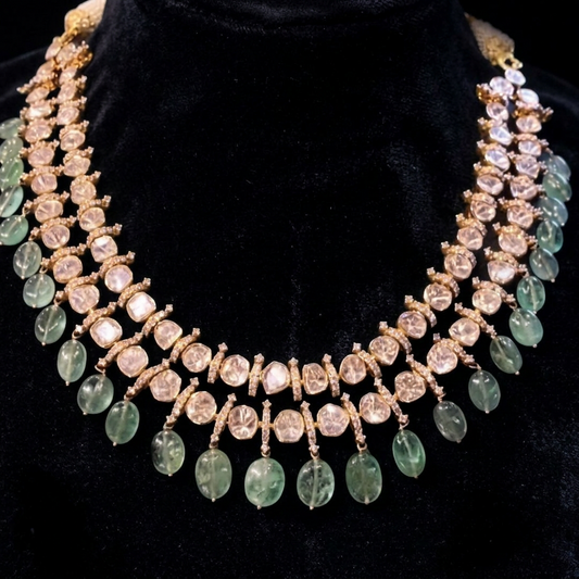 Pure Silver jewelry Indian ,moissanite jewelry,Big Indian Necklace,Indian jadau ,Indian gold Jewelry designs moissanite jewelry-SHABURIS