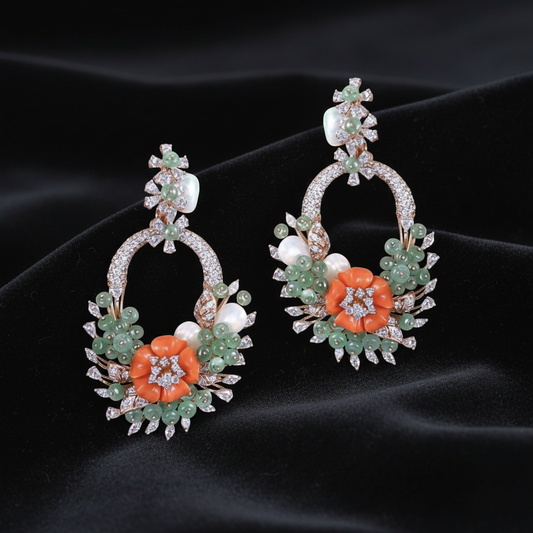 Polki Studs Polki Earrings Cocktail Earrings Diamond Studs Diamond Earrings Simple Studs Pearl Studs 925 Silver Earrings Silver Jewelry - SHABURIS