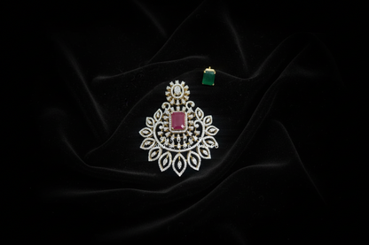 Diamond pendant bead jewelry gemstone jewelry polki diamond emerald necklace pure silver jewelry south indian gold jewelry sets -SHABURIS