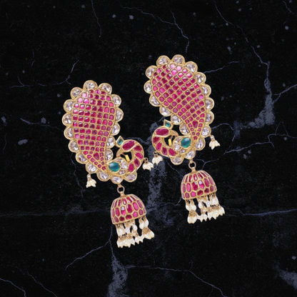 Polki Studs Polki Earrings Cocktail Earrings Diamond Studs Diamond Earrings Simple Studs Pearl Studs 925 Silver Earrings Silver Jewelry - SHABURIS