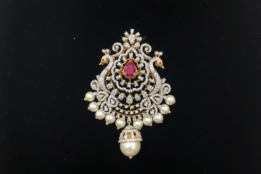 Diamond pendant bead jewelry gemstone jewelry polki diamond emerald necklace pure silver jewelry south indian gold jewelry sets -SHABURIS