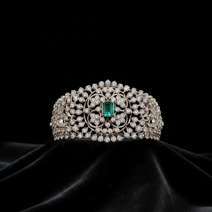 Pure silver jewelry diamond bangle pearl bangle diamond jewelry indian bridal set south indian jewelry SHABURIS