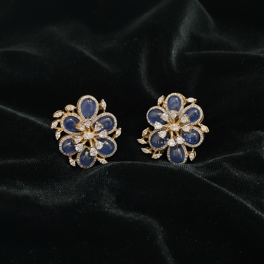 Polki Studs Polki Earrings Cocktail Earrings Diamond Studs Diamond Earrings Simple Studs Pearl Studs 925 Silver Earrings Silver Jewelry - SHABURIS