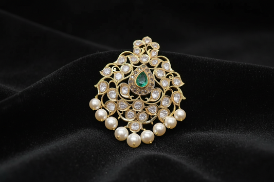 Diamond pendant pure silver jewelry indian diamond jewelry diamond jewelry 925 silver jewelry traditional jewelry-SHABURIS