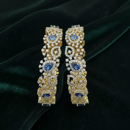 Diamond Bangles,South Indian Jewelry,silver indian Bangles,pure silver Swaroski Bangles,Indian Wedding Jewelry -NIHIRA-SHABURIS