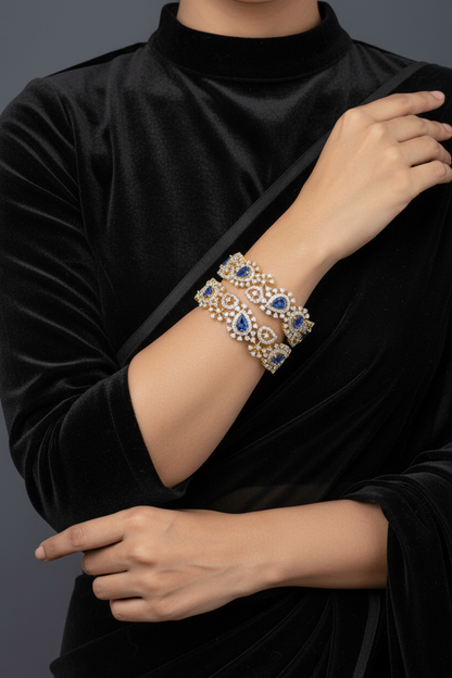 Diamond Bangles,South Indian Jewelry,silver indian Bangles,pure silver Swaroski Bangles,Indian Wedding Jewelry -NIHIRA-SHABURIS