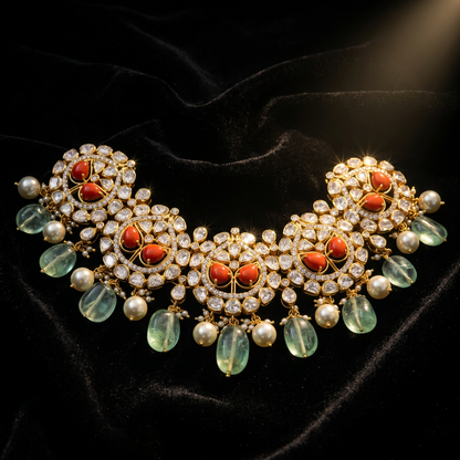 Polki jewelry Pure Silver jewelry Indian ,coral necklace indian jewelry diamond jewelry gold jewelry designs indian -SHABURIS