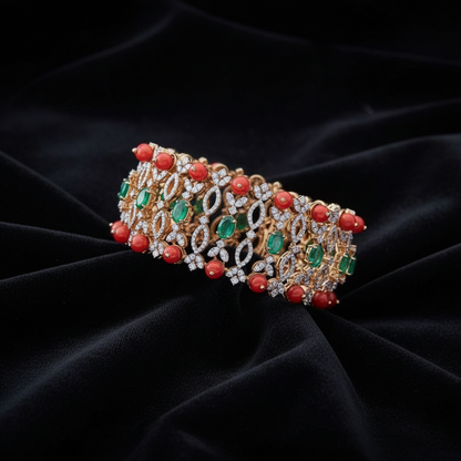 Coral bangle,Pure Silver jewelry Indian ,emerald gem stone bangle 925 silver jewelry sterling silver gold coated jewelry diamond SHABURIS