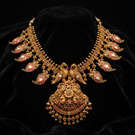 Mango mala mango haram mango necklace pure silver jewelry indian gold jewelry designs inspired kundan mango mala -SHABURIS