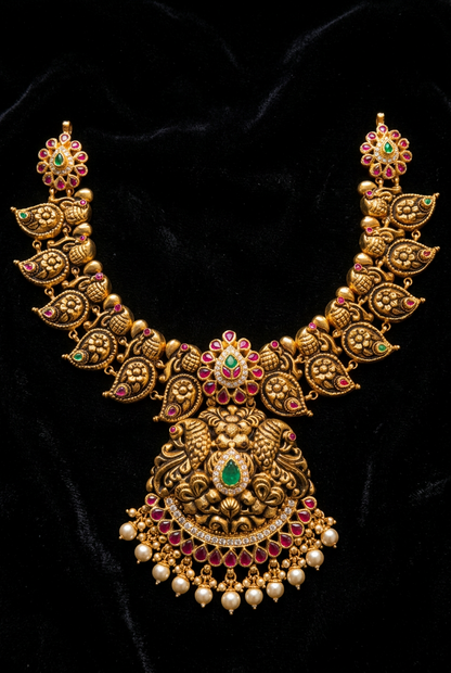Mango mala mango haram mango necklace pure silver jewelry indian gold jewelry designs inspired kundan mango mala -SHABURIS