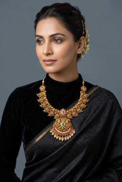 Mango mala mango haram mango necklace pure silver jewelry indian gold jewelry designs inspired kundan mango mala -SHABURIS