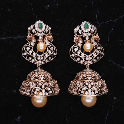Polki Studs Polki Earrings Cocktail Earrings Diamond Studs Diamond Earrings Simple Studs Pearl Studs 925 Silver Earrings Silver Jewelry - SHABURIS