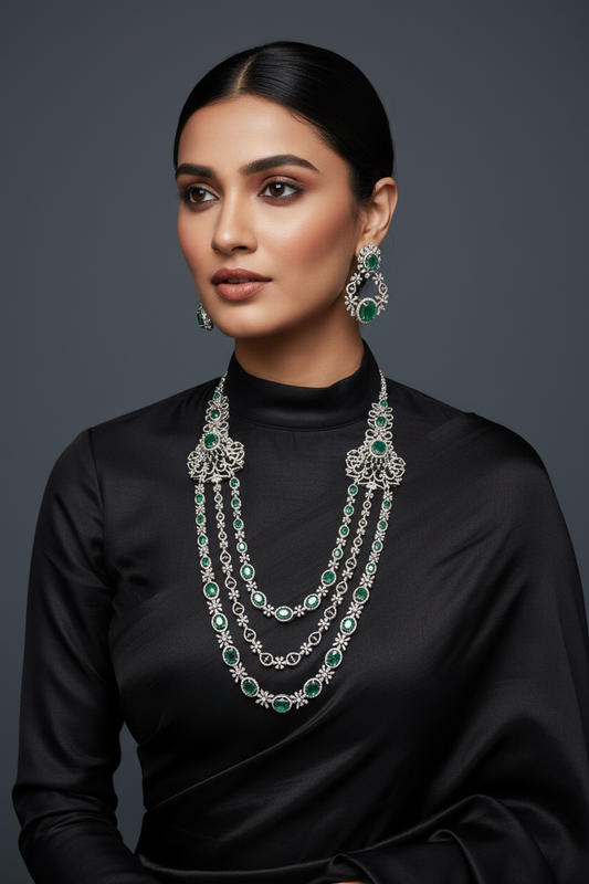 Closed setting diamond choker indian diamond necklace pure silver jewelry indian silver jewelry indian gold jewelry designs - SHABURIS