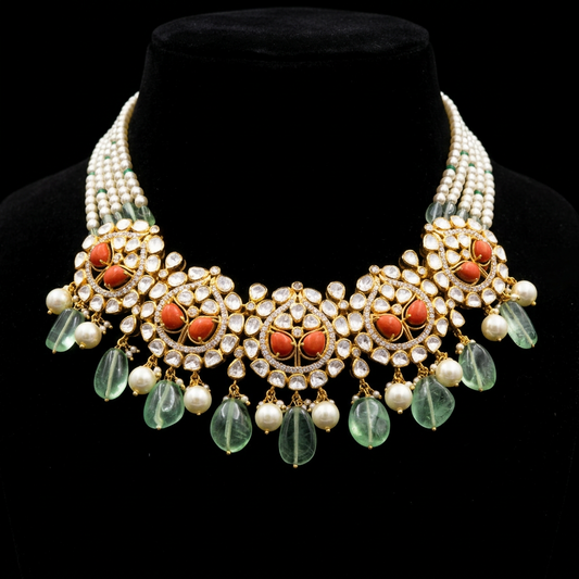 Polki jewelry Pure Silver jewelry Indian ,coral necklace indian jewelry diamond jewelry gold jewelry designs indian -SHABURIS