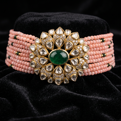 Polki Jewelry,Pure Silver Jewellery Indian ,Moissanite gems,Indian necklace,Swarovski necklace,beaded jewelry-SHABURIS