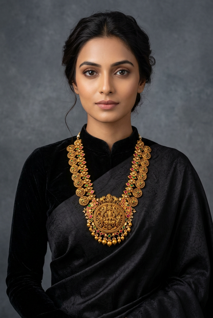 Kasu mala kasu haram nakshi necklace pure silver jewelry indian gold jewelry designs inspired kundan mango mala -SHABURIS