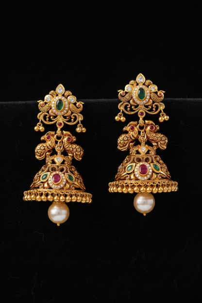 Antique Jewelry Temple Jewelry Bridal Jewelry,silver jewelry Indian ,tanzanite,lyte weight Indian Bridal Nakshi Jewelry - SHABURIS
