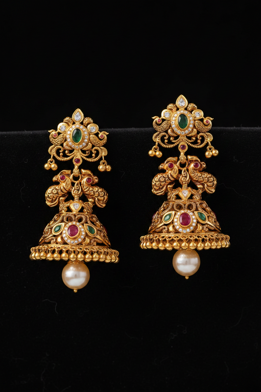 Antique Jewelry Temple Jewelry Bridal Jewelry,silver jewelry Indian ,tanzanite,lyte weight Indian Bridal Nakshi Jewelry - SHABURIS