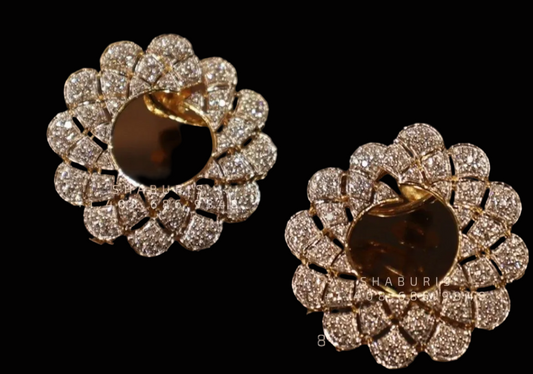 Ruby stud,polki stud,polki diamond jewelry in silver,big studs,indian jewelry,statement jewelry-SHABURIS