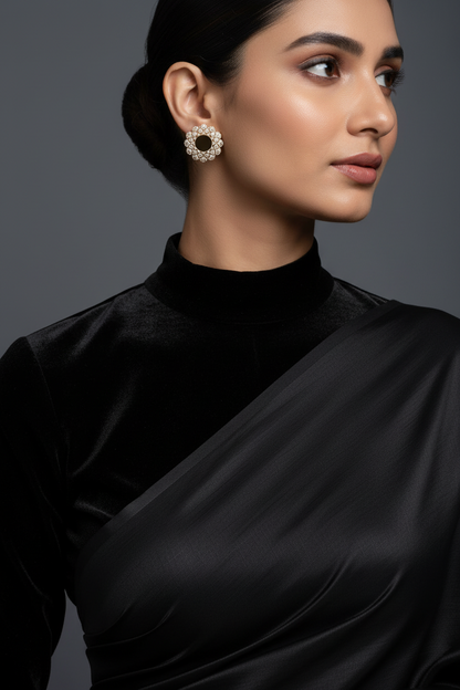Polki Studs Polki Earrings Cocktail Earrings Diamond Studs Diamond Earrings Simple Studs Pearl Studs 925 Silver Earrings Silver Jewelry - SHABURIS