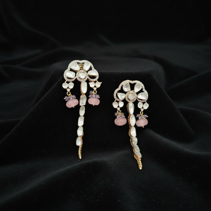 Polki Studs Polki Earrings Cocktail Earrings Diamond Studs Diamond Earrings Simple Studs Pearl Studs 925 Silver Earrings Silver Jewelry - SHABURIS