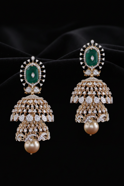 Polki Studs Polki Earrings Cocktail Earrings Diamond Studs Diamond Earrings Simple Studs Pearl Studs 925 Silver Earrings Silver Jewelry - SHABURIS