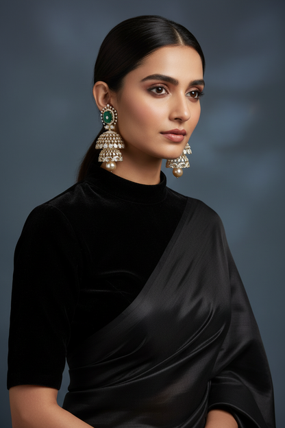 Polki Studs Polki Earrings Cocktail Earrings Diamond Studs Diamond Earrings Simple Studs Pearl Studs 925 Silver Earrings Silver Jewelry - SHABURIS