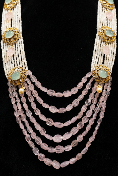 Polki set, Moissanite Jewelry indian gold jewelry designs polki bridal sets polki pendant beaded jewelry sets pearl jewelry sets - SHABURIS