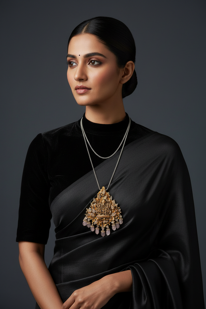 Nakshi Jewelry Polki Necklace Diamond Necklace Ganesha Pendant Diamond Jewelry Moissanite Necklace Bridal-SHABURIS [GANESHA101]