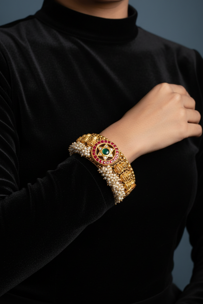 Nakshi Bangle Polki Necklace Diamond bangle temple jewelry Diamond Jewelry Moissanite bangle Bridal-SHABURIS