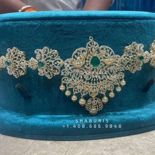 Diamond vaddanam Polki Necklace Diamond Necklace Beaded Necklace Tanzanite Necklace Diamond Jewelry Moissanite Necklace Bridal-SHABURIS